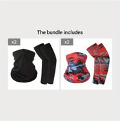 Resim Globalbloom 2 Parça Kol Bandanası Maske Çorap Motosiklet Balıkçılık Spor Seti Kamuflaj Desen 