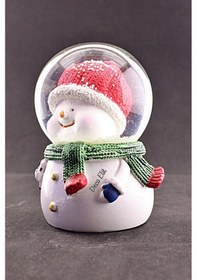 Resim Dekoratif Sevgiliye Yılbaşı Hediyesi 2023 Noel Kardan Adam Orta Boy Işıklı Kar Küresi 9 Cm Kar Küresi 