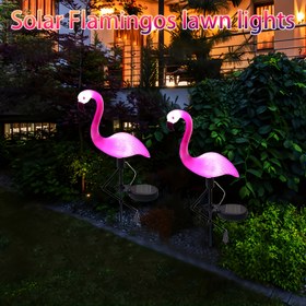 Resim Güneş Enerjili Pembe Flamingo Bahçe Işıkları, Su Geçirmez Açık Dekoratif Kazıklar, Güneş Enerjili Yol Çim Işıkları, Bahçe Veranda Yürüyüş Yolu Sürücü Manzara Noel Dekor Hediyesi, Plastik, Montaj Donanımı ile, Yarı Gömülü Montaj, Açma-Kapama Anahtarı, Çıkarılabilir Kelepçe, Uzaktan Kumanda Yok, 600mAh Nikel Pil, Aksesuar Yok 