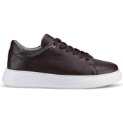 Resim Hatemoğlu Erkek Kahverengi Deri Esnek Taban Bağcıklı Casual Ayakkabı Sneaker Kahverengi 