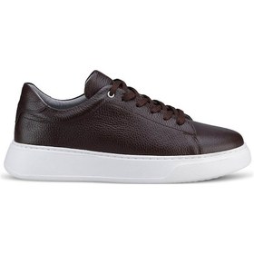 Resim Hatemoğlu Erkek Kahverengi Deri Esnek Taban Bağcıklı Casual Ayakkabı Sneaker Kahverengi 