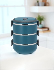 Resim Penguen İş yeri piknik kamp yemek saklama termosu çelik kaseli 3lü yemek sefer tası 