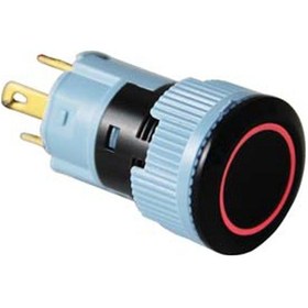Resim 16mm Buton Ledli Plastik Seri Yaylı Beyaz - 24 Volt 