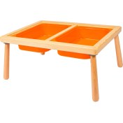 Resim Wood & Joy Doğal Ahşap Duyusal Çocuk Aktivite Masası Oyun Masası ve Çocuk Çalışma Masası 