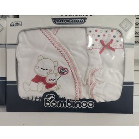 Resim Bambinoo Bambino Kırmızılı 5 Li Zıbın Seti Hastane Çıkışı Pamuklu Kırmızı 