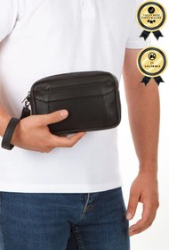 Resim CERFF LEATHER CLUP Siyah Clutch El Çantası Portföy Çanta 