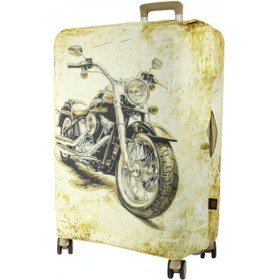 Resim My Saraciye My 153 Motor Valiz İçin Kılıf Büyük Boy Bej 
