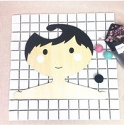 Resim Sones Ahşap Çocuk Askısı Çocuk Odası Çocuk Giyim Mağazası Dekoratif Fotoğrafçılık Aksesuarları Siyah Siyah 