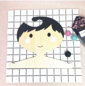 Resim Sones Ahşap Çocuk Askısı Çocuk Odası Çocuk Giyim Mağazası Dekoratif Fotoğrafçılık Aksesuarları Siyah Siyah 