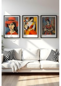 Resim Huhuli Ahşap Siyah Çerçeveli Pablo Picasso Tablo Seti Huhu545 