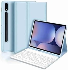 Resim Galaxy Tab S9 Plus / S9 FE Plus Uyumlu 12.4 Klavyeli Tablet Kılıfı Mavi 
