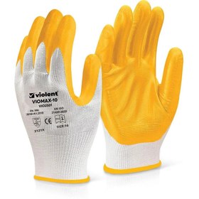 Resim Violanta VİOMAX NİTRİL KAPLI ÖRME ELDİVEN SARI-BEYAZ 