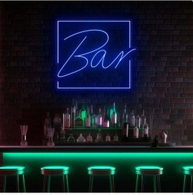 Resim Twins Led Bar Yazılı Neon Tabela Mavi Model:model:35793366 Mavi 