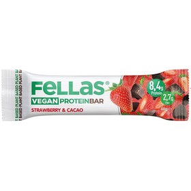 Resim Fellas vegan protein bar - çilekli ve kakaolu 