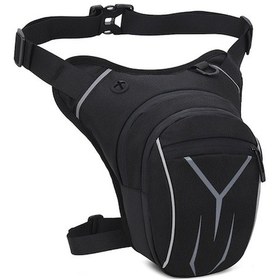 Resim Erkek Motosiklet Bacak Çantası Sulu Askeri Desenli Su Geçirmez Bisiklet Sürüş Eşyası Çift Kollü Çanta Siyah Siyah Siyah 