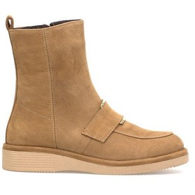 Resim Elit Lorivane Kadın Hakiki Nubuk Deri Düz Bot Taba Taba 