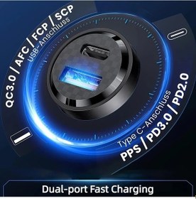 Resim Dream011 Siyah 1 54w Mini A+c Araç Şarj Cihazı Hızlı Şarj Usb C Ve Adaptör Akıllı Telefon Tablet 