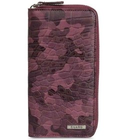 Resim Guard Bordo Kamuflaj Baskılı Hakiki Deri Fermuarlı Cüzdan Erkek / Kadın P3016 Bordo 