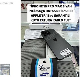 Resim Apple iPhone 16 Pro Max İkinci El TR | 256 GB | Siyah 