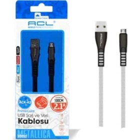 Resim Acl USB Micro Sarj Data Kablosu Ack-42 Mavi 
