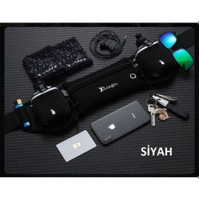 Resim Maraton Çift Cep Koşu Çantası Bel Kemeri Telefon Için Su Şişesi 
