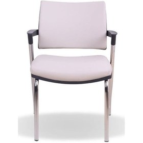 Resim Sahra Beyaz Kumaş Ofis Bekleme Koltuğu Misafir Koltuğu Beyaz 