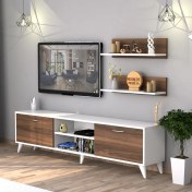 Resim Moonlife Zümrüt Tv Sehpası Beyaz Ceviz 