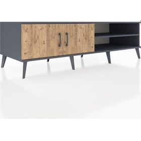 Resim Kronos Tv Ünitesi 2 Raflı 2 Kapaklı 176x59x51 Antrasit-çam/antrasit Atlas Çam/antrasıt 