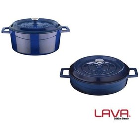 Resim Trendy Tencere Seti 2'li Mavi - 24 Cm Derin - 28 Cm Yayvan 