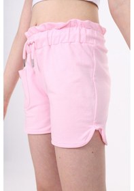 Resim Toontoy Kids Toontoy Kız Çocuk Beli Lastikli Tek Cepli Basic Şort Açık Pembe 