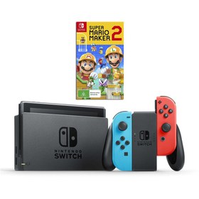 Resim Nintendo Switch Mavi Kırmızı Joy - Con + Super Mario Maker 2 Oyunu ( İthalatçı Garantili ) 