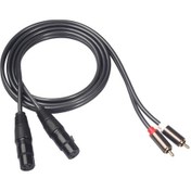 Resim 366120-15 2 RCA Erkek-2 XLR 3 Pin Dişi Ses Kablosu 