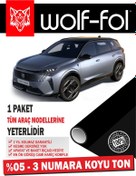 Resim wolf-fol Oto Cam Filmi Amerikan Çizilmez Cam Filmi 75 cm x 600 cm Koyu Ton 