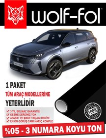 Resim wolf-fol Oto Cam Filmi Amerikan Çizilmez Cam Filmi 75 cm x 600 cm Koyu Ton 