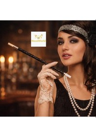 Resim Mey İthalat 30 Cm Siyah Payetli Sigara Tutacağı 1920 Ler Gatsby Parti Aksesuarı Diğer 