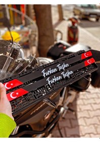 Resim Türk Bayraklı Kişiye Özel Pleksi Plakalık 