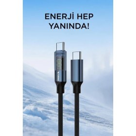 Resim Torima Şarj Kablosu Type-C to Type-C 60W Data Kablo U22 Siyah 