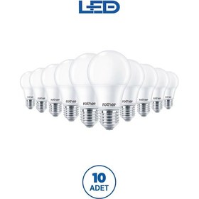 Resim Rtl01115-10 Rother A60 Led Ampul 15w E27 1520 Lümen 4000k Gün Işığı Enerji Tasarruflu Ampul 10 Adet 