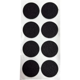 Resim Siyah Keçe 8 Adet 5 cm Yuvarlak Yapışkanlı, Masa, Koltuk Altı Parke Koruma Keçesi 