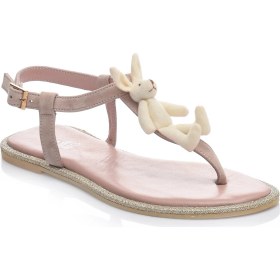 Resim Girl Boss New York Teddy Bej Süet Sandalet 