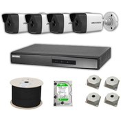 Resim Hikvision 2 MP Mikrofonlu 4 Kameralı 500 GB Disk Tak Çalıştır Hazır IP Kamera Seti 
