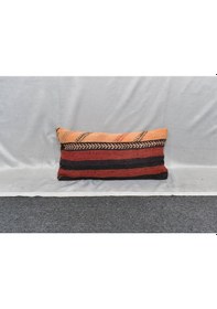 Resim Zehra Abla Halı Yeni El Dokuma Dekoratif Lumbar Kilim Kırlent Yastık Kılıfı 6190 