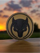 Resim canper Börü Kurt Desenli Silikon Arma 3 D Arma Sticker Patch-peç Bej Renk 