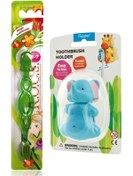 Resim R.O.C.S. Kids 3-7 Yaş Diş Yeşil Fırçası Ve Flipper Hijyenik Saklama Kabı Seti - Fil Figürlü 