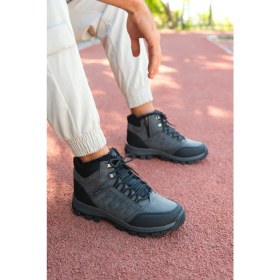 Resim Riccon Unisex Füme Outdoor Bot – 1. Sınıf Malzeme, Fermuarlı, Ortopedik Taban ve Koku Önleyici Astar 