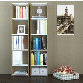 Resim Nurmobilya Nur Mobilya Poyraz 2'Li Kitaplık Arkalıksız Model 3 Farklı Renk 