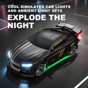 Resim Erkekler ve yetişkinler için 1/64 ölçekli uzaktan kumandalı sürüş arabası - LED ışıklar, gerçekçi ışıklar ve şık tasarımıyla 4WD mini RC sürüş arabası, USB şarj edilebilir, 2.4G/3G/4G/5G uyumlu, çocuklar ve yarış tutkunları için mükemmel hediye, sürüş arabası, çocuk hediye itemi, modern spor araba, dayanıklı plastik gövde 