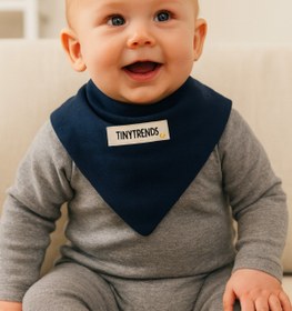 Resim tinytrends %100 Pamuk 3'lü Müslin Ayarlanabilir Çıtçıtlı Bebek Önlük Fular 