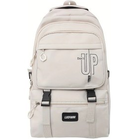 Resim Honeybeeshop Bej Renk Büyük Kapasiteli Çok Cepli Sırt Çantası Seyahat Ve Dağcılık İçin Bej 