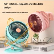 Resim SIGHTZER Mandallı Şarjlı Fan 3 Kademeli Taşınabilir Vantilatör Serinletici Mini Klima 360 Derece Dönen Fan 